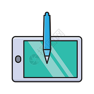 平线笔细胞屏幕电子笔记本工具电脑插图电话手机技术背景图片