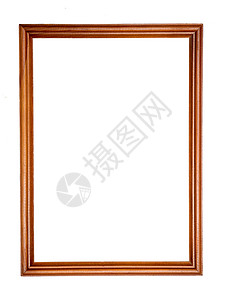 孤立白色背景的古董木木相片架装饰相片框架皇家棕色空白风格镜子装饰品正方形背景图片