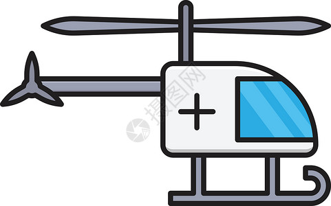 直升机援助航班插图空气救援救护车医疗帮助商业运输背景图片