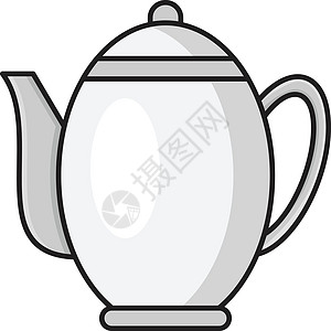 茶壶器具厨房咖啡家庭陶器插图早餐力量背景图片