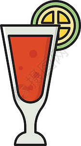 柠檬乐可果汁豪饮酒精庆典派对苏打杯子饮料柠檬酒杯液体插画