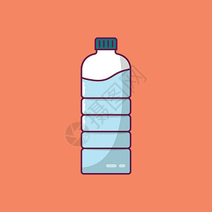 ABS塑料瓶体茶点餐厅标签庆典白色食物液体塑料矿物饮料插画