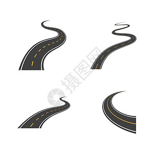 弯曲的路方式矢量图标插图设计解决方案合并小路箭头商业指导街道战略路标成就插画