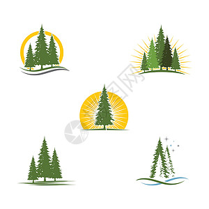 树木logoCedar 树木Logo 模板矢量图标插画