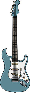 古代蓝色电吉他背景图片