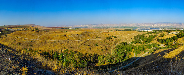 乔丹谷约旦河谷和斯普林斯山谷的全景背景