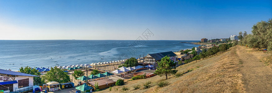 海滨大道乌克兰切尔诺莫尔斯克公共海滩楼梯旅游度假者建筑公园旅行街道太阳胡同长廊背景