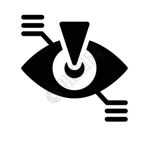 眼 目手表黑色光学镜片商业插图技术阅读防火墙智力插画
