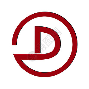 圆圈内字母D的缩影插图创造力手绘标识背景图片