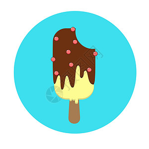 圣代配有巧克力冰淇淋和在棍子上发芽的巧克力水果产品食物美味食欲牛奶甜蜜香草糖果甜点背景图片