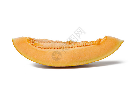 白色的悬浮甜瓜熟甜瓜片 有种子 橙浆 水果甜点营养蔬菜果汁白色黄色甜瓜饮食食物甘露背景