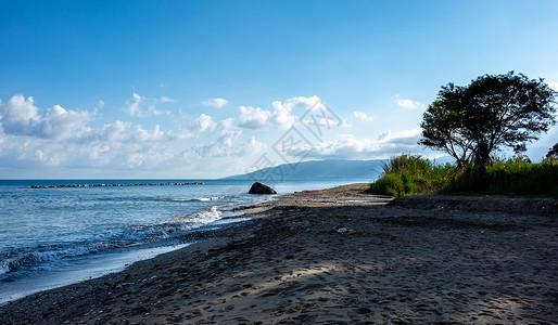 海滩卡斯凯什蓝色的浪潮高清图片