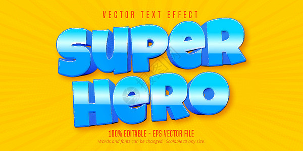 超级会员日字体超级英雄文本 移动游戏风格可编辑的文字效果设计图片