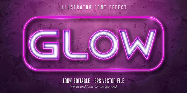 紫色上衣可编辑字体效果的 Neon 亮光标志样式阴影展示辉光拉伸风格艺术字母文本3d款式设计图片