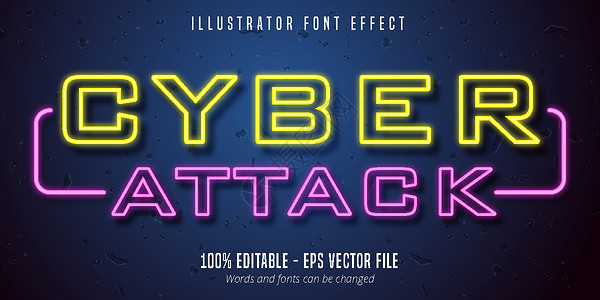 可编辑字体 Effec 的网络攻击文字 亮光标志样式背景图片