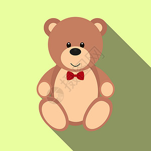 泰迪熊玩具 简单图像 长阴影背景图片