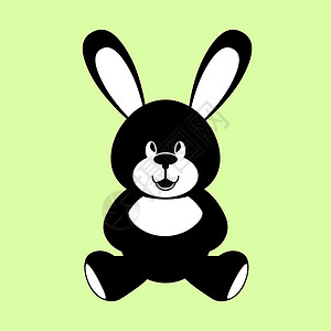 玩具兔的简单图画动画动物群野兔礼物玩具手绘插图卡通片动物背景图片