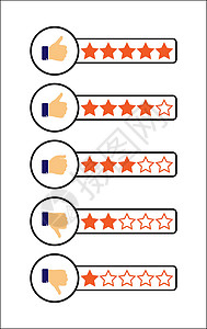一至五星的字符性定分数组草图评分主观洞察力星星质量插图插画