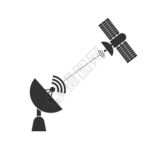 卫星天线与来自一颗空间卫星的信号进行通信近地草图弹道绘画空白库存电池标识发射航班设计图片