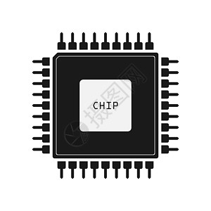 焊接电路Chip 图标 电子设备芯片 简单设计插画