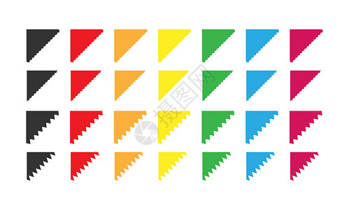 用于装饰和设计的一组颜色矢量角 stock sim设计图片