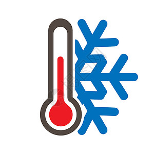 雪花图标带雪花的温度计图标 寒冷天气 简单 Vec控制测量库存季节绘画草图手绘空白温度变体设计图片