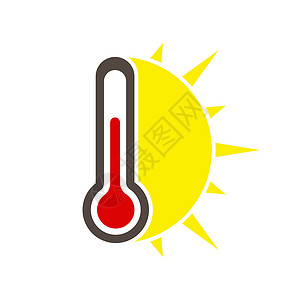 夏天图标太阳温度计图标 温暖的天气 简单矢量 s季节绘画概念库存温度草图手绘空白测量设计图片