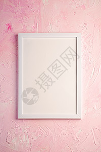 在纹理光 粉红背景上的白色空白模板图片框Name背景图片