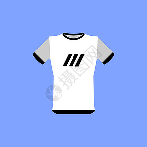 团队T恤运动T恤图标 衬衫和玩家符号 平板设计插画