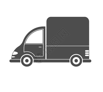 小巴汽车或商用货车的矢量图标 简单设计 填充 CO设计图片