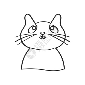 于家堡一个可爱猫的矢量插图 孤立于一个 W 上的空大纲草图库存爱好运动概念空白染色剪贴簿动物孩子们设计图片