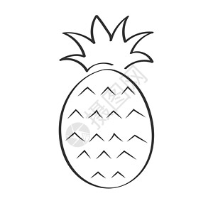 手绘菠萝用于剪贴布的菠萝清空大纲插图 彩色i设计图片