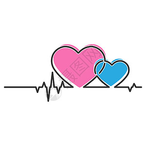 心脏病专家心脏和心血管脉冲 轮廓矢量插图医生心电图专家病人品牌心脏病学草图空白心脏病治疗插画