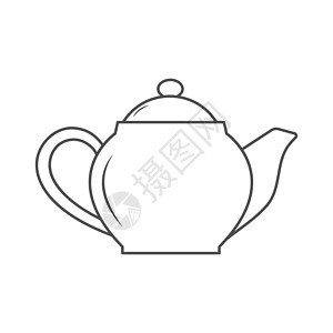 茶手绘Ketl 空多边形 在白色上孤立的简单矢量图标设计图片