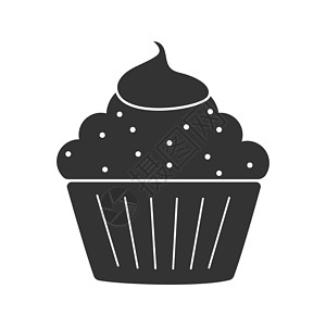 Muffin 图标 网站和应用的简单矢量插图甜食蛋糕产品糕点奶油甜蜜甜点手绘面团库存背景图片