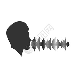 背头男声频谱 男头背和女声频谱录音机曲线体积图表脉冲变体空白嗓音磁带记录插画