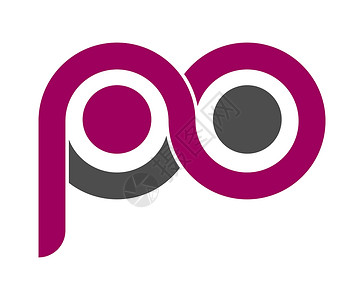 立体小写字母P和O由单行f链接设计图片