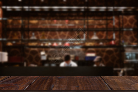 餐厅餐室柜台内底底色模糊背景服务餐饮食物烹饪厨房商业背景图片