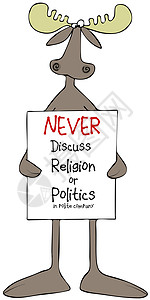 政治上正确无误的驼鹿持有一个标志背景图片
