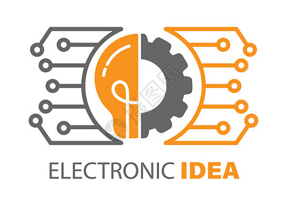 倡议电子构思 灯泡和装置 可编辑矢量插图插画