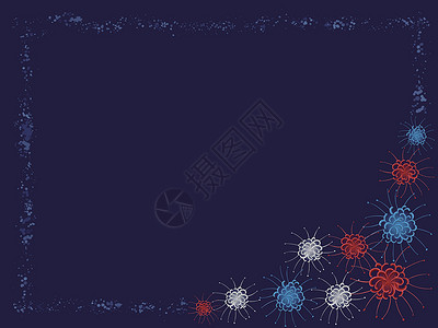 美斯乐山在海军背景中抽取日式框架 配有美乐丽丝组装传统植物花瓣插图织物彼岸艺术横幅卡片插画