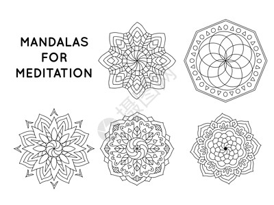 型号设计Mandalas型号传统注意力圆形压力设计精神催眠植物装饰品圆圈背景