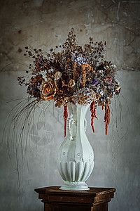 干鲜花包干花静物花瓶作品风格装饰植物乡村植物学花束背景图片