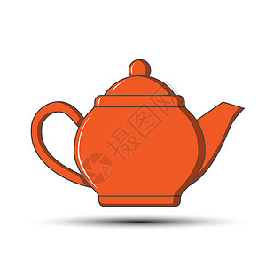 茶矢量图标茶叶茶壶的简单彩色矢量图标插画