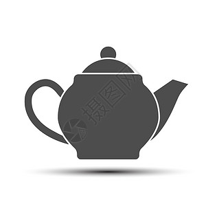 茶矢量图标茶叶茶壶的简单矢量图标 用于茶茶餐具概念配饰早餐草图茶会味道空白绘画陶瓷器插画