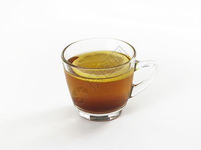 柠檬茶水平时间白色茶杯柠檬背景图片