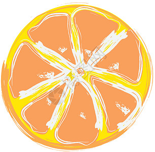 白切三黄鸡白背景上涂面条状的切橙色插画