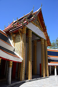 守望先锋LOGO美丽的泰国寺庙游客崇拜佛教徒旅行金子山墙神社地标雕塑棘轮背景