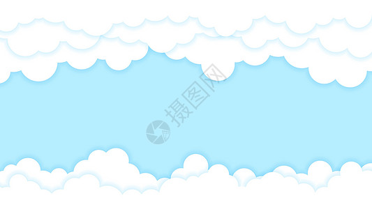 蓝色天空中的白青云 户外风景动画片背景图片