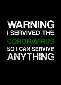 警告 我幸存的科罗纳病毒封锁背景图片